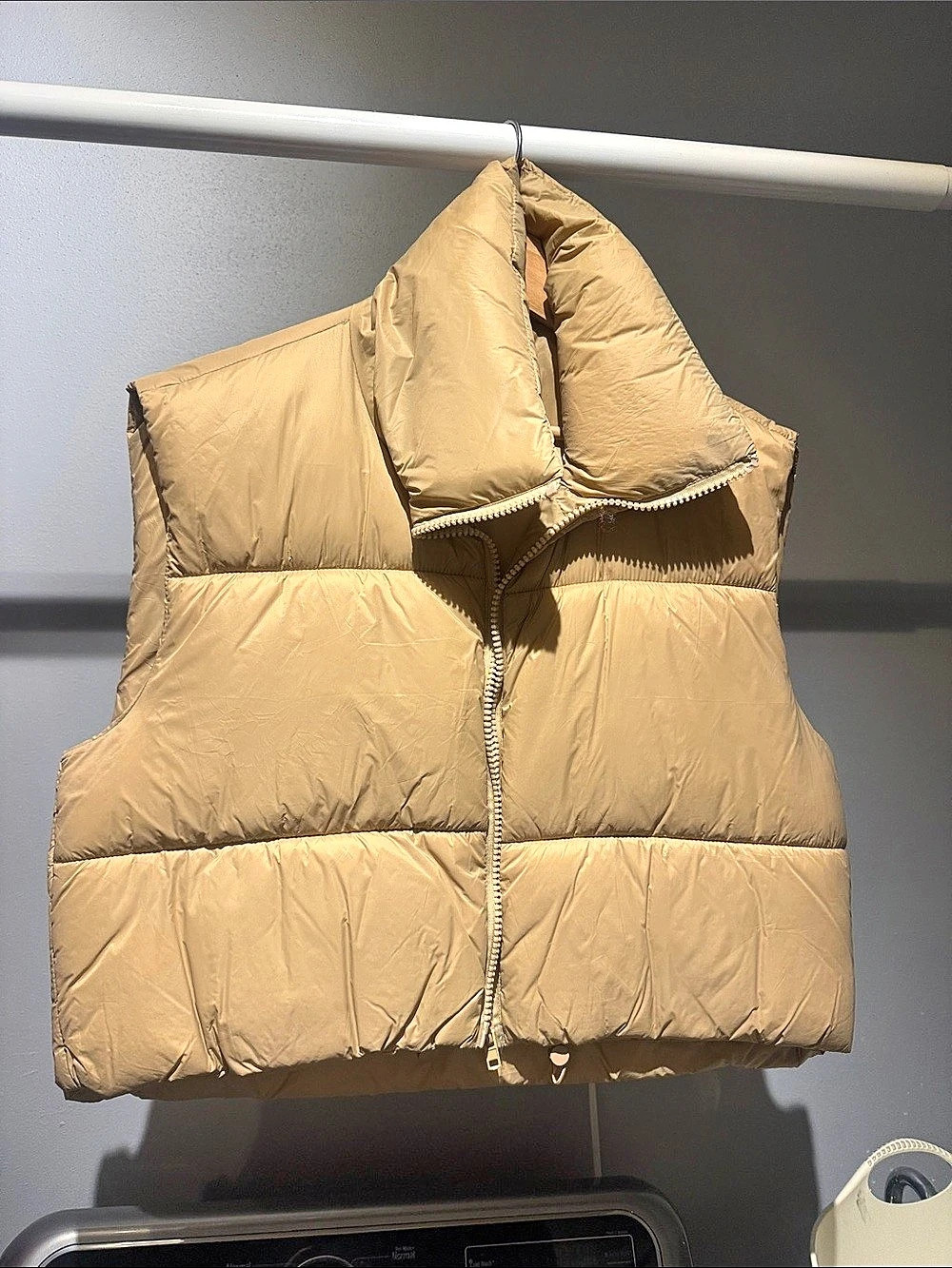 Women's Puffer Vest in Tan Like New